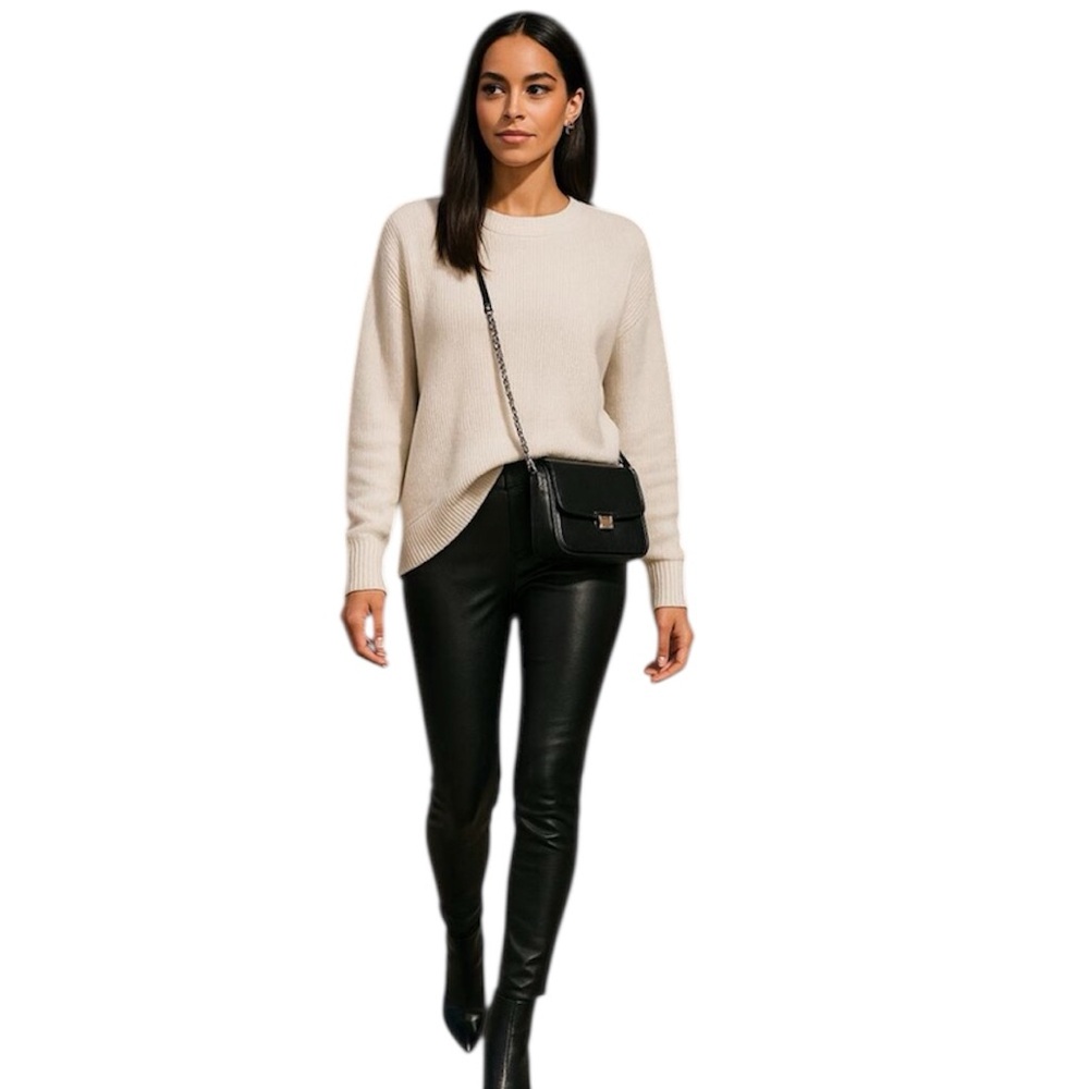 Smoke Rise Black Vegan Leather Moto Pants Size: Medium